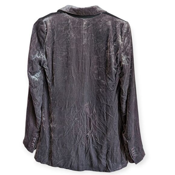 Club Monaco Gray Silk Blend Velvet Blazer Xs - Picture 3 of 10